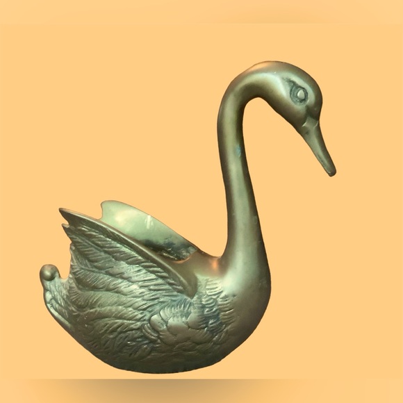 Made in Korea Other - Vintage Mid-Century Brass Swan Planter